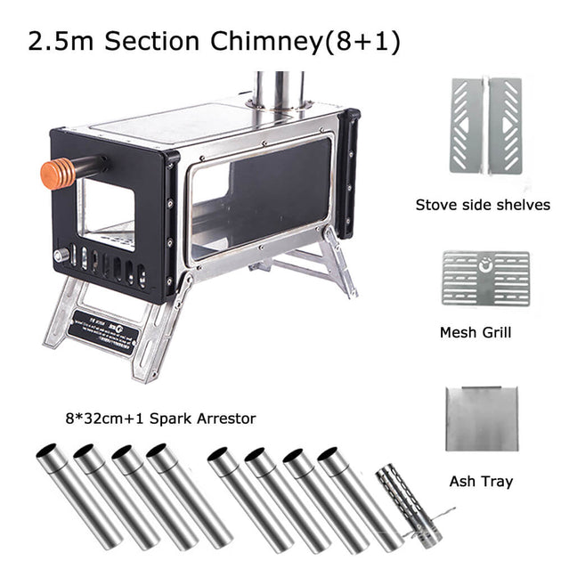 Portable Tent Stove With Chimney-Smilodon | Tryhomy