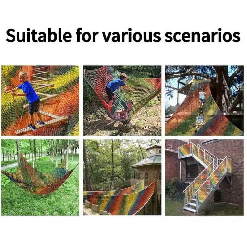 Children's Cargo Climbing Net Bridge for Inside, Outside, Backyard, Tree House-Tryhomy