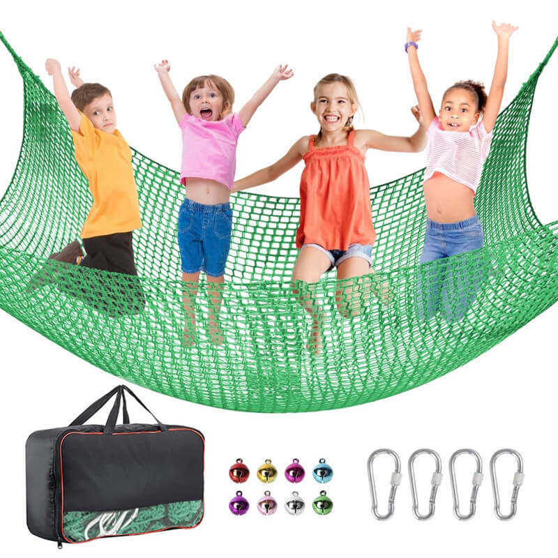 Children's Cargo Climbing Net Bridge for Inside, Outside, Backyard, Tree House-Tryhomy
