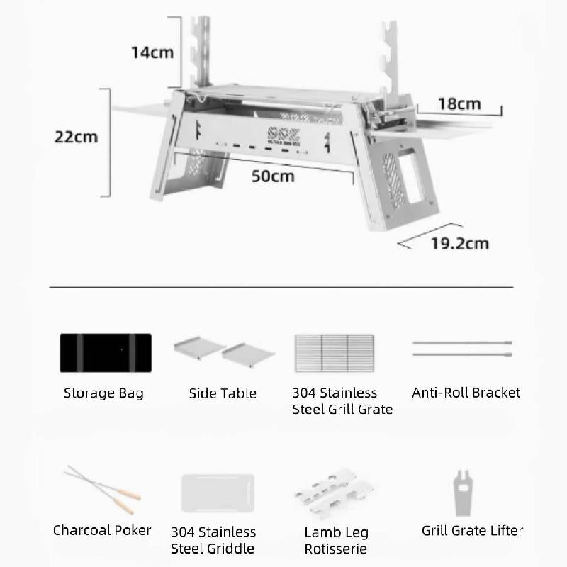 Portable-Wood-garden-BBQ-grill