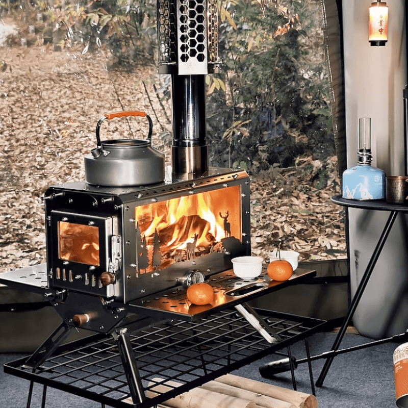 camping tents with wood stove Stainless Steel Wood Burning Stove For Tent | Tryhomy