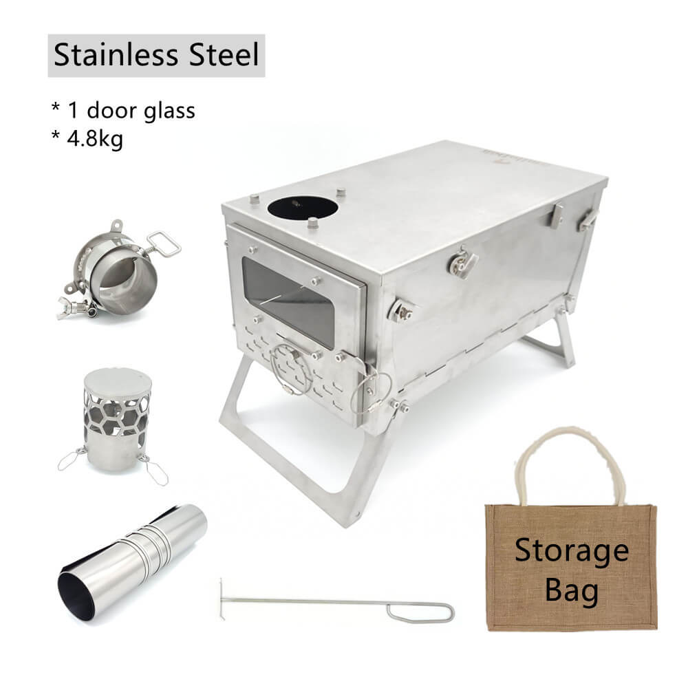 portable tent stove X -Fastfold Camping Mini Wood Stove - Tryhomy