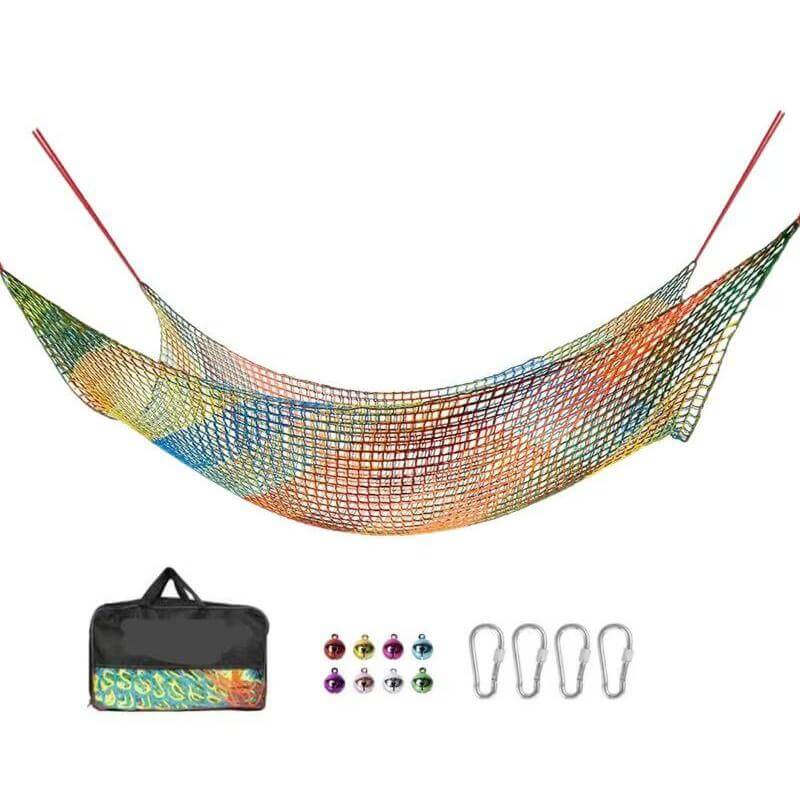 Children's Cargo Climbing Net Bridge for Inside, Outside, Backyard, Tree House-Tryhomy