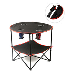 S-Tadpoles 72x60CM Round camping Folding Table For Picnic - S-tadpoles