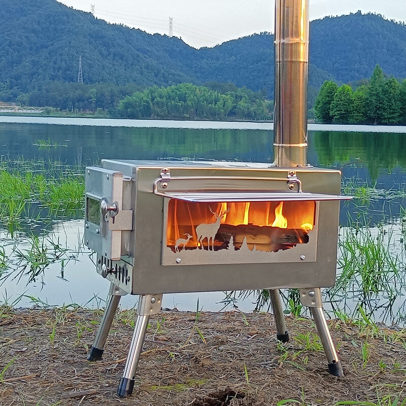 stove tent Smilodon™-XS Stainless Steel Hot Tent Stove - Tryhomy
